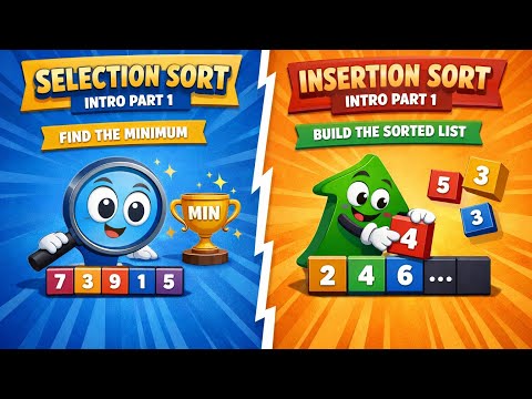 Sorting Algorithms Made Easy 💡 | Insertion vs Selection Sort (Animated)