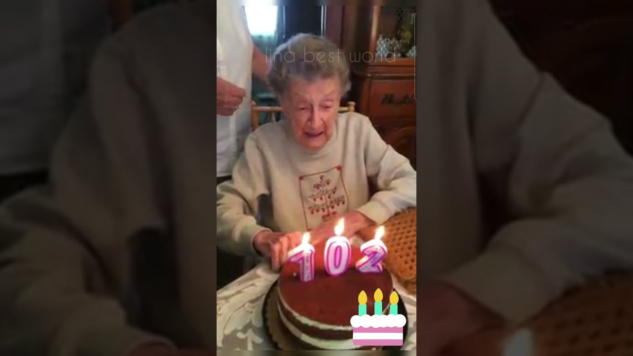 Grandmother loses her dentures while blowing out her 102 candles 😂😂 so funny