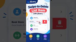 Swipe to Delete Effect with jQuery | Mobile UI Trick #coding #Shorts