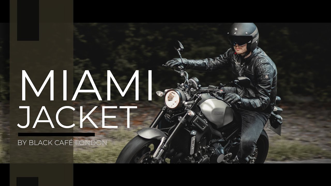 Black-Cafe London Miami Motorcycle Leather Jacket - YouTube