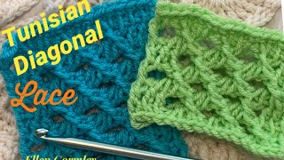 Tunisian Crochet: Diagonal Lace!