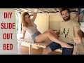 How to build a SLIDE OUT EXTENDABLE DIY BED / Best mini VAN CONVERSION CUSTOM bed - Van Life Italy