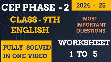pseb class 9th english CEP phase 2 worksheet 1 to 5 fully solved #solved #solution #pseb