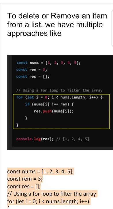 Javascript program to remove a specific element from an existing Array ...