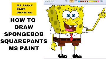 How to Draw Spongebob SquarePants in MS Paint - Microsoft Paint Tutorial