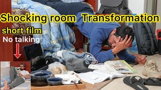 Extremely Messy Room Cleanup Cinematic Short Film no commentary +time lapse