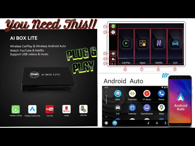 Easy NETFLIX &  upgrade with the OneCarStereo Ai Box Lite Android  Auto/Apple CarPlay TUTORIAL 