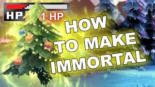 Dota 2 Tricks: IMMORTAL Frostivus Christmas Tree BUG (1 HP)!
