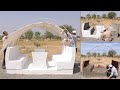 Large Rattan Hanging Swing Chair - Outdoor Cement Craft || Coffee Table Chair