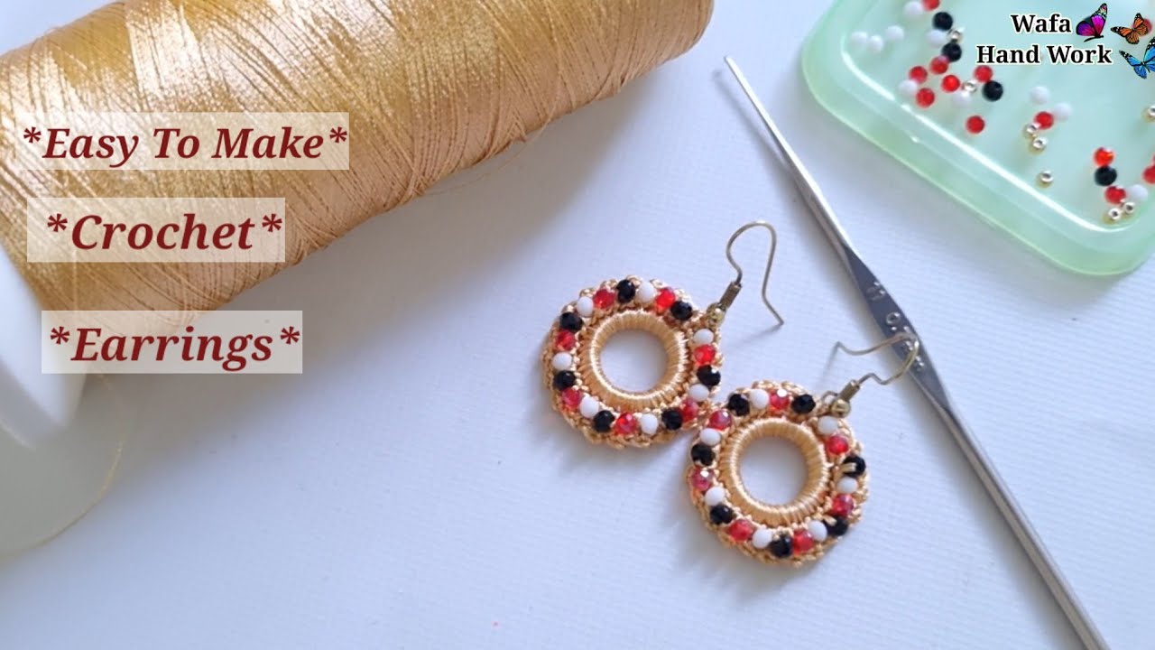 Crochet Earrings Circle Easy Tutorial ⭕ { Just 3 round Done } Bali Banane ka Tarika Crosia se | 