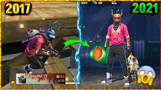 FREE FIRE PLAYERS 2017 VS 2021 - GAMING WITH RAAHIM 2017 VS 2021 | Garena Free fire [PART 43]