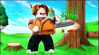 LOGGY CUTTING WOOD WITH THE MOST POWERFUL PICKAXE | ROBLOX