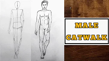 Men's fashion illustration tutorial | catwalk | fashion figure drawing