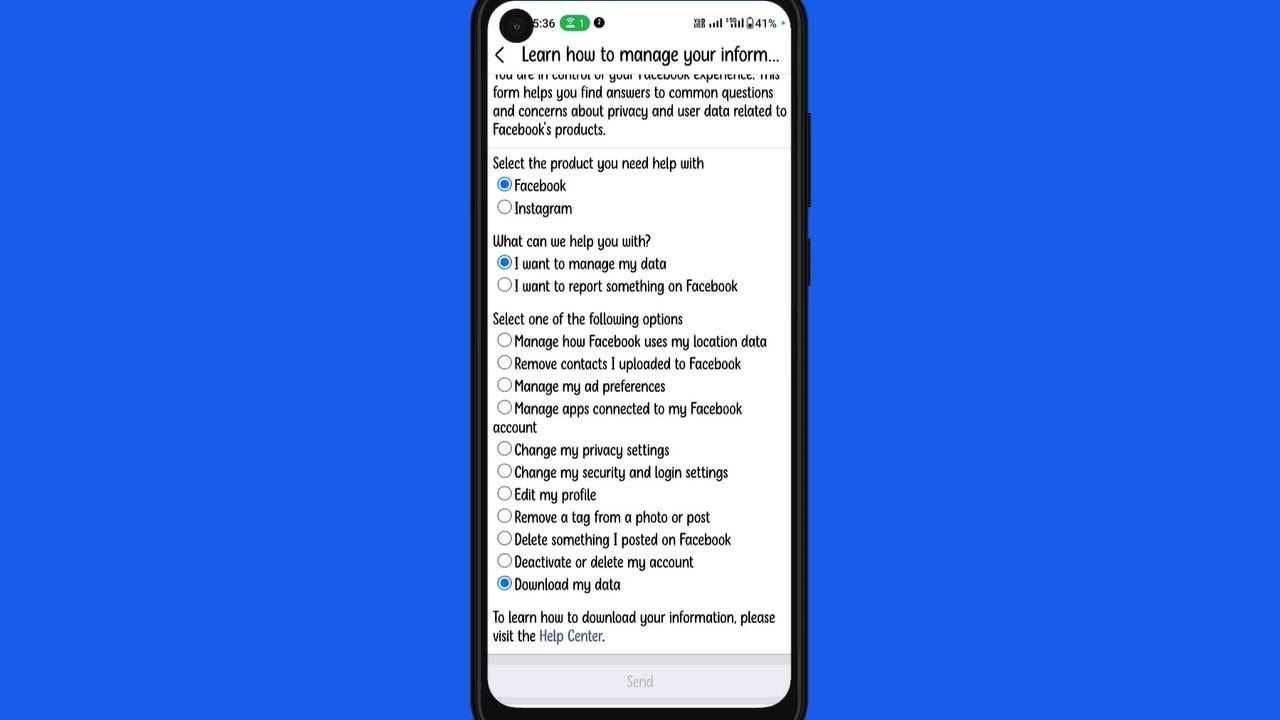 Download and Copy Of Your Information On Facebook App Hindi