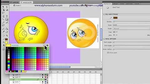 Adobe Flash Gradient Tool - How to make a 3D emoticon (part 2)