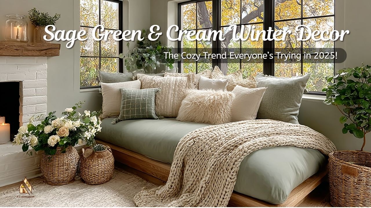 Зимний декор в оттенках зеленого и кремового: уютный тренд, который все пробуют в 2025 году!
