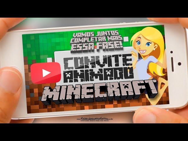 ▷ Convite Digital Aniversário de Minecraft, GRÁTIS