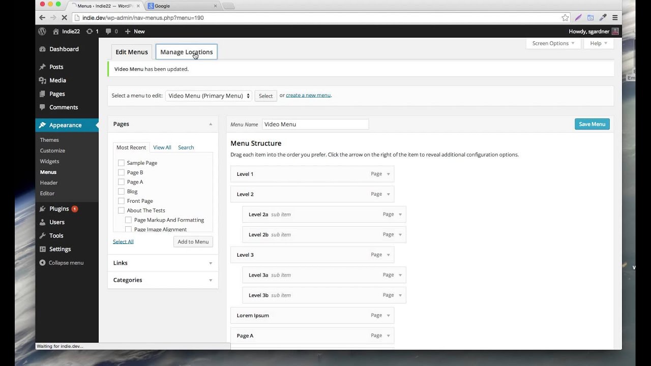 Indie Wordpress Theme - Setup Menu and Icons - YouTube