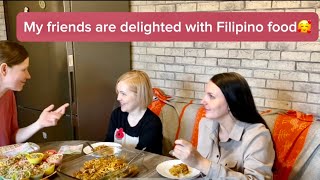 My friends are delighted with Filipino food/Village gatherings in Russia