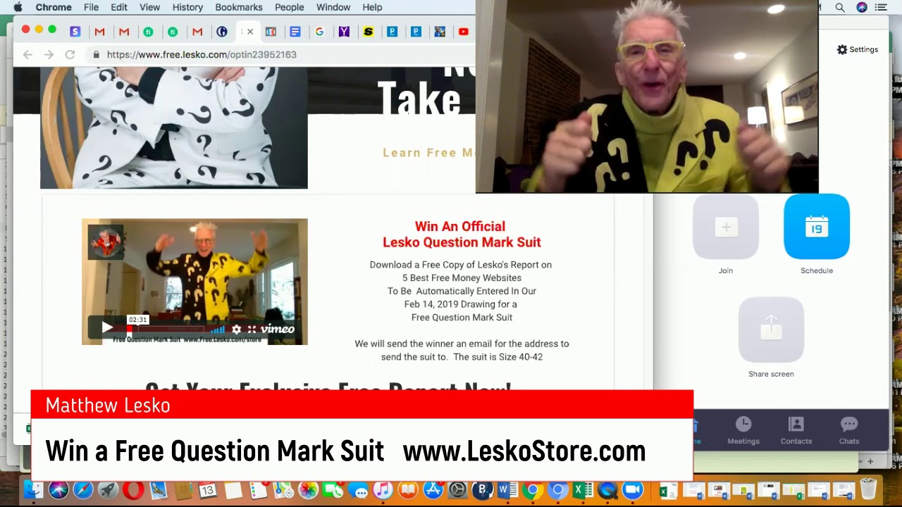 One Day Left to Win A Free Question Mark Suit . www.LeskoStore.com