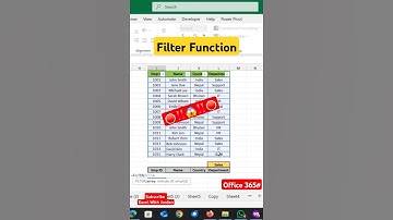 Filter Function #excelhacks #excel #exceltips #exceltrick #365 #excelhindi #excelshorts