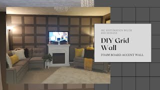 RENTER FRIENDLY FOAM BOARD GRID WALL || FAUX BOARD & BATTEN ACCENT WALL || FOAM BOARD ACCENT WALL