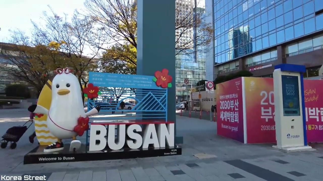 [4K Korea] Tour around Busan Station and Jungang-dong