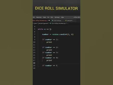 Dice rolling simulator in python | Create a simulator in 50 secs for ...