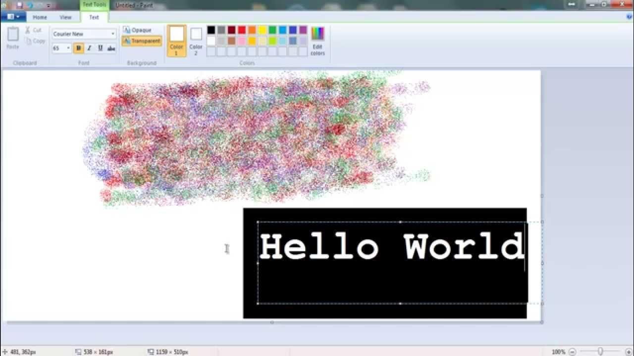 How To Write Text with Spray Brush in MS Paint YouTube