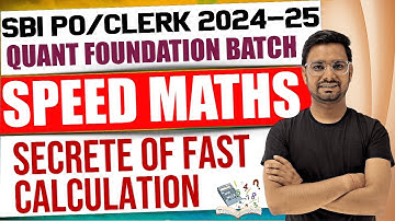 Speed Maths For Bank Exams Part 1 Fast Calculation Speed For SBI Clerk 2024-25  By Anshul Saini