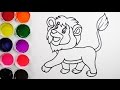 Dibuja y Colorea Un Leon De Arco Iris - Dibujos Para Niños - Learn Colors / FunKeep