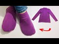 ⭐️ 10 minutes making गर्म ऊनी मोजे बनाए पुराने कपड़े से/ winter socks boots for ladies/ girls / kids