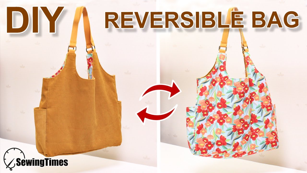 DIY REVERSIBLE BAG | Corduroy Tote Bag Tutorial | Simple & Easy ...