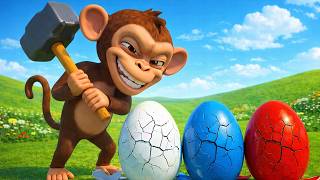 Oh No!😱 Naughty Monkey Stole Eggs from Old MacDonald’s Farm 🐒🥚| Old Macdonald farm | Farm video