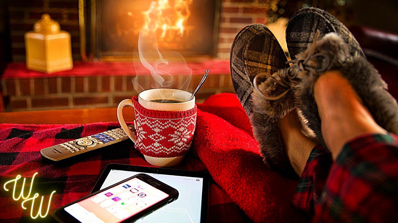 Calm Jazz Music Fireplace Sounds in background Visual YouTube