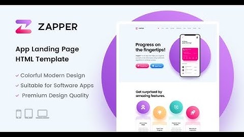 Zapper – App Landing Page HTML Template