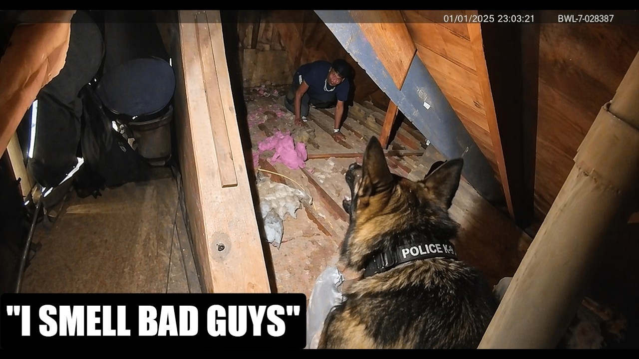 Police K-9 Sniffs Out Hidden Suspect FAST!!