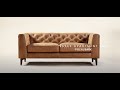 Essex apartment sofa in cognac tan from poly  bark  midcentury modern design leather sofa best