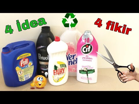 PLASTİK DETERJAN BİDONLARI İLE 4 FARKLI GERİ DÖNÜŞÜM ♻️ #recycle #plastik #deterjanbidonu