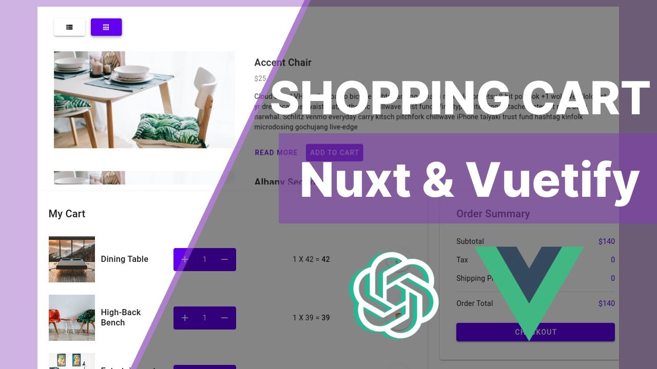 Build the Shopping Cart using Nuxt 3 Vuetify 3 and Pinia Vue 3