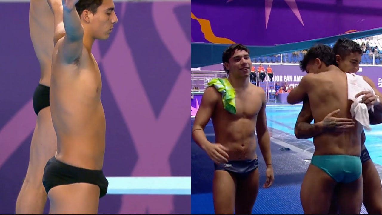 Синхронные прыжки в воду с трамплина 3 м среди мальчиков | Лучшие моменты Панамериканских игр сре...