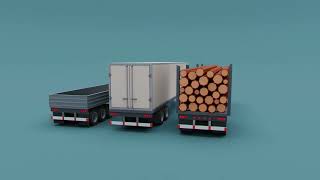 Stylized Low poly Semi-trailers 3D models