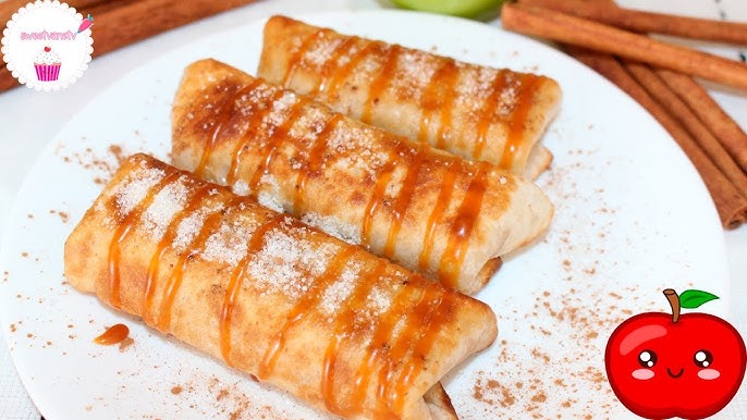 Chimichangas dulces de fresas y nata ¡postre fácil y rápido