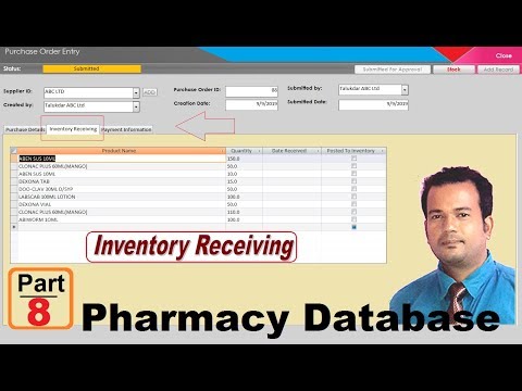 Pharmacy Database in Access Part 8  - Inventory Receiving
