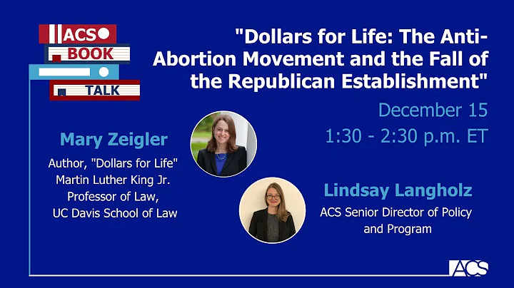 ACS Book Talk: Dollars for Life