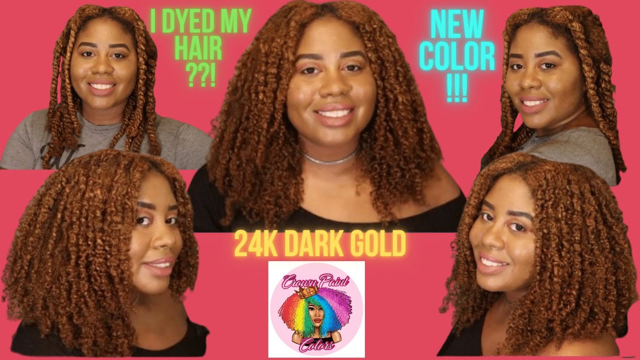 NEW HAIR COLOR??! Crown Paint Colors Review Temporary Hair Color on Natural Hair TwistOut