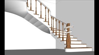 Sketchup modeling Tutorial - Cách dựng cầu thang nhà dân có đáy cong