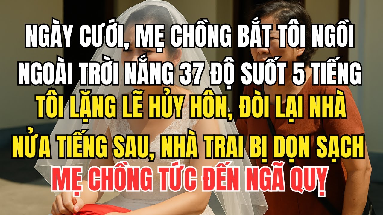 Ngày cưới, mẹ chồng bắt tôi ngồi ngoài trời nắng 37 độ suốt 5 tiếng  tôi không làm ầm ĩ, chỉ lặng lẽ