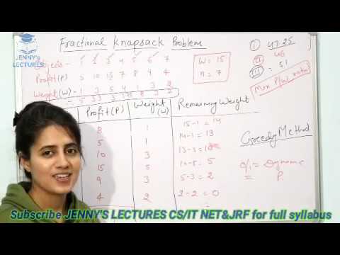 Fractional Knapsack Problem using Greedy Method | Example | Data structures and algorithms
