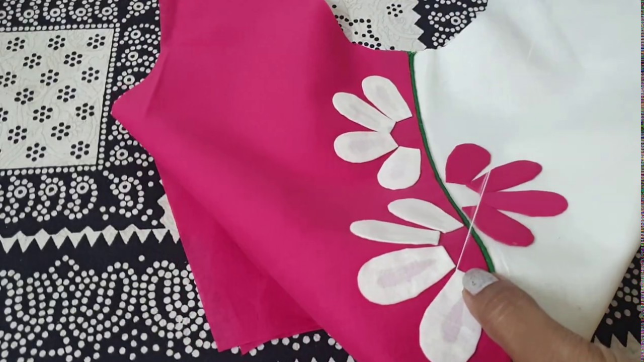 Simple And Easy Applique/Patch Work For Kurtis/Croptops/Saree Blouses